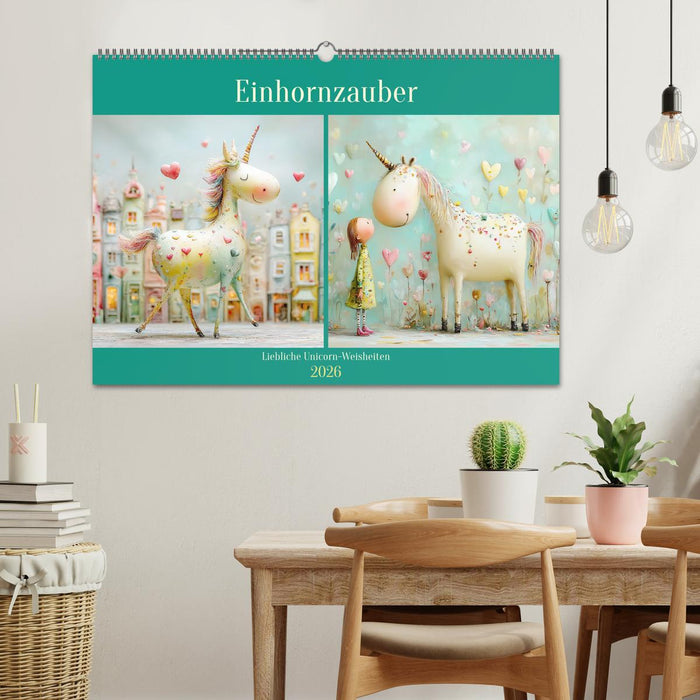 Einhornzauber. Liebliche Unicorn-Weisheiten (CALVENDO Wandkalender 2026)