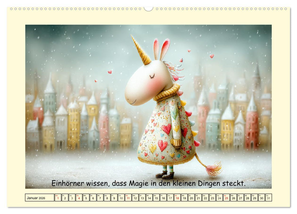 Einhornzauber. Liebliche Unicorn-Weisheiten (CALVENDO Wandkalender 2026)