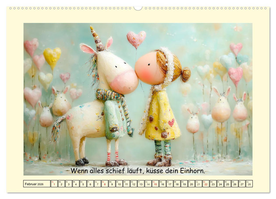 Einhornzauber. Liebliche Unicorn-Weisheiten (CALVENDO Wandkalender 2026)