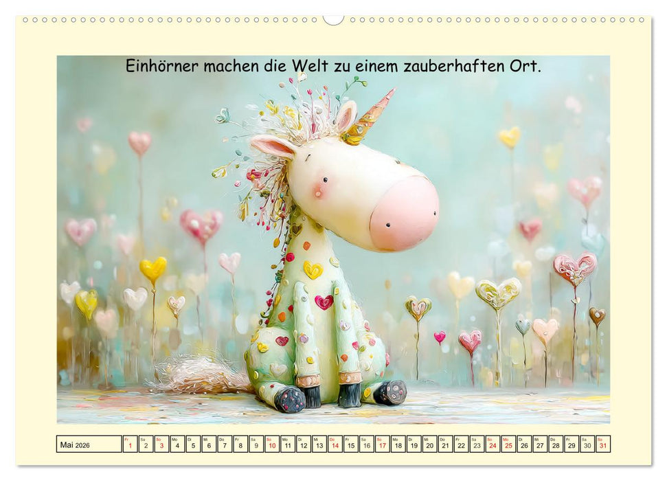 Einhornzauber. Liebliche Unicorn-Weisheiten (CALVENDO Wandkalender 2026)