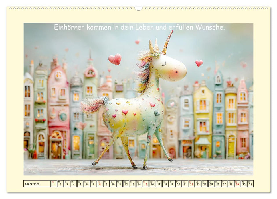 Einhornzauber. Liebliche Unicorn-Weisheiten (CALVENDO Premium Wandkalender 2026)