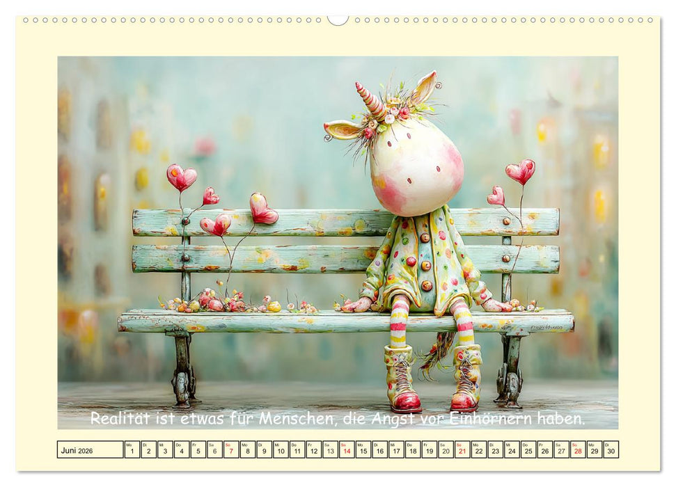 Einhornzauber. Liebliche Unicorn-Weisheiten (CALVENDO Premium Wandkalender 2026)