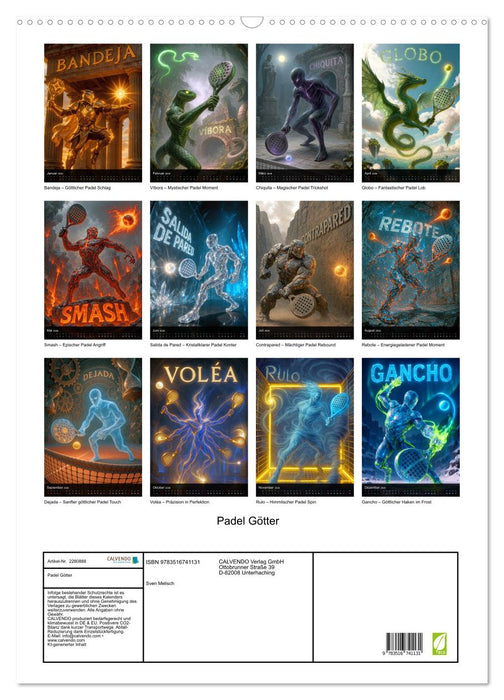 Padel Götter (CALVENDO Wandkalender 2026)