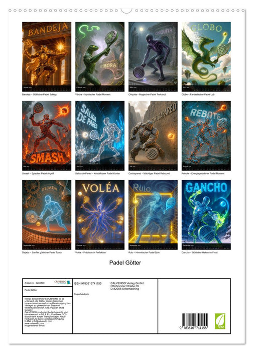 Padel Götter (CALVENDO Premium Wandkalender 2026)