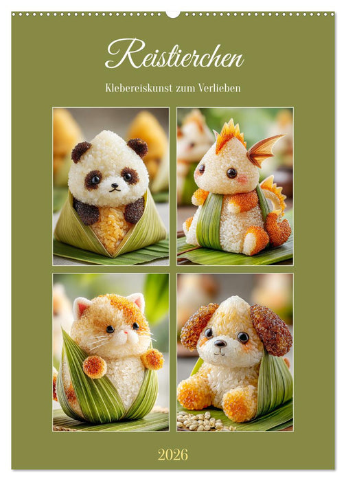 Reistierchen. Klebereiskunst zum Verlieben (CALVENDO Wandkalender 2026)