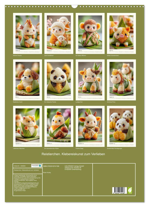 Reistierchen. Klebereiskunst zum Verlieben (CALVENDO Wandkalender 2026)