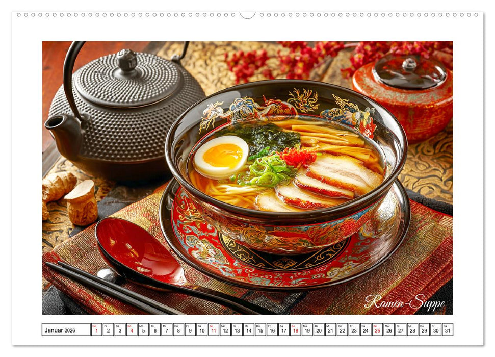 Genussmomente. Streifzug durch die japanische Küche (CALVENDO Wandkalender 2026)