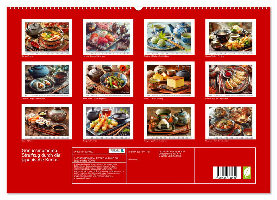Genussmomente. Streifzug durch die japanische Küche (CALVENDO Premium Wandkalender 2026)