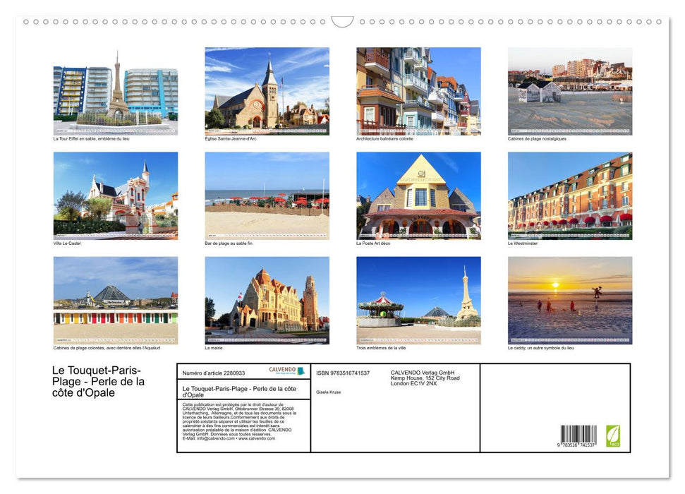 Le Touquet-Paris-Plage - Perle de la côte d'Opale (CALVENDO Calendrier mensuel 2026)