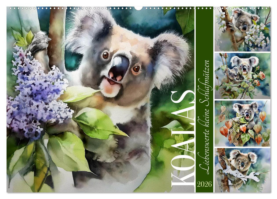 Koalas, liebenswerte kleine Schlafmützen (CALVENDO Wandkalender 2026)