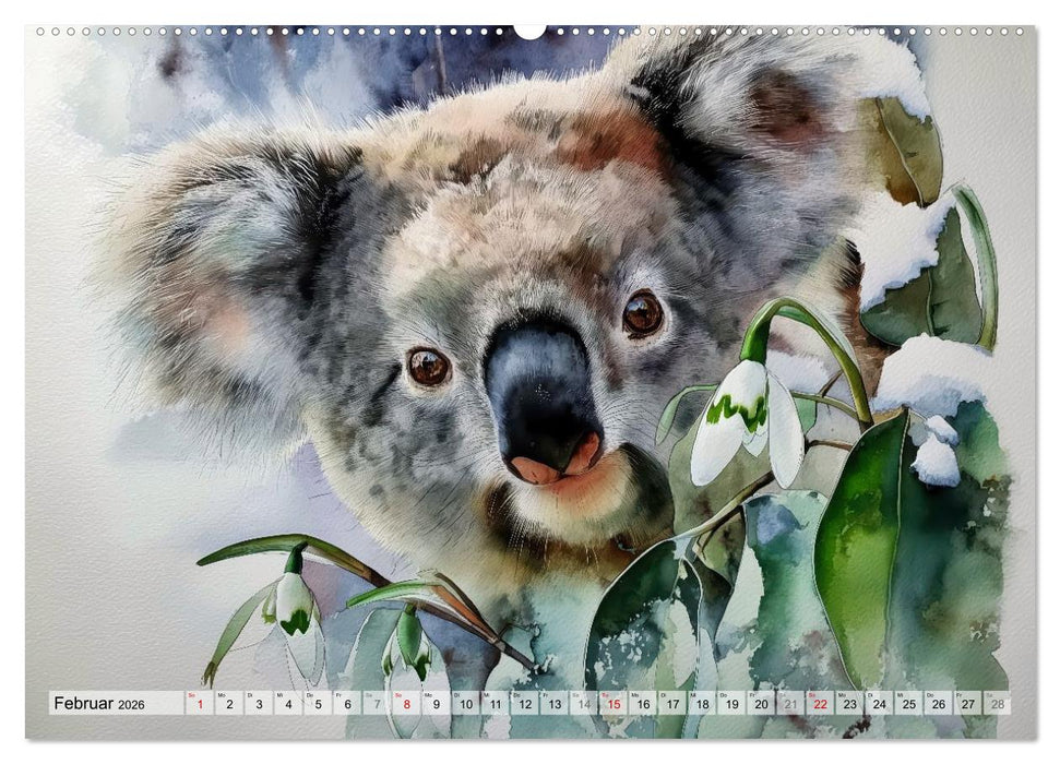 Koalas, liebenswerte kleine Schlafmützen (CALVENDO Wandkalender 2026)