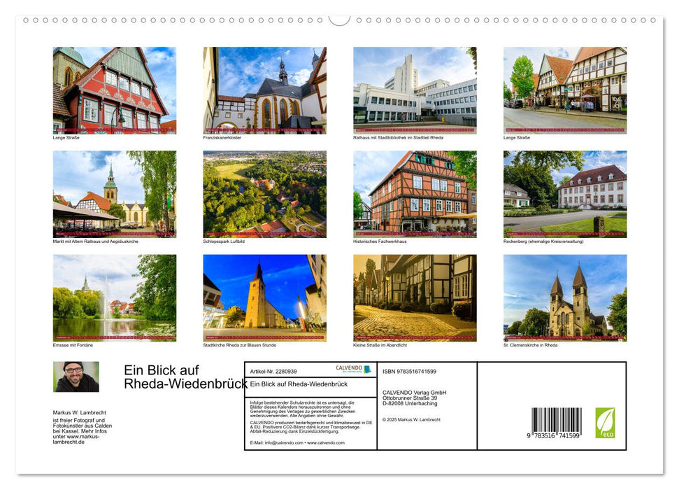 Ein Blick auf Rheda-Wiedenbrück (CALVENDO Premium Wandkalender 2026)