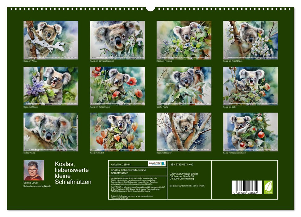 Koalas, liebenswerte kleine Schlafmützen (CALVENDO Premium Wandkalender 2026)