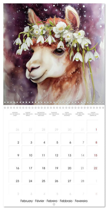 Alpagas du cœur (CALVENDO Calendrier mensuel 2026)