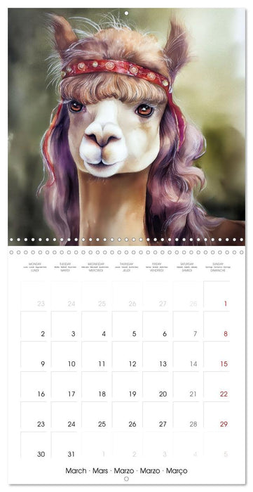 Alpagas du cœur (CALVENDO Calendrier mensuel 2026)