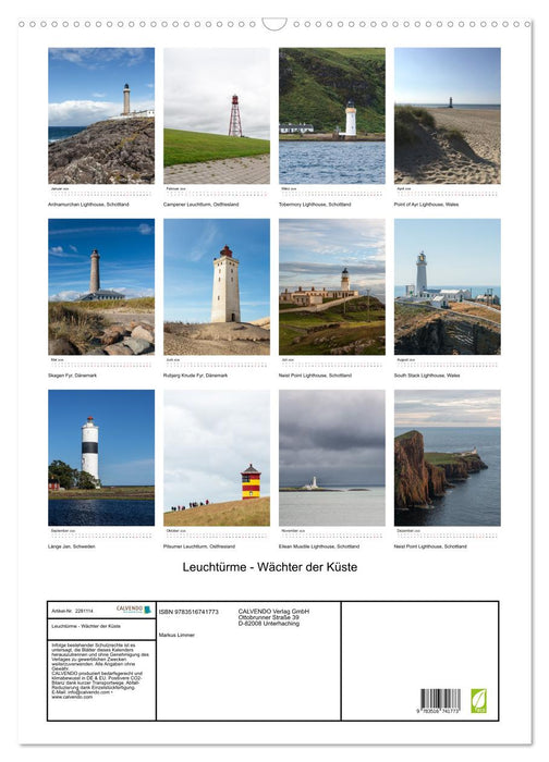 Leuchtürme - Wächter der Küste (CALVENDO Wandkalender 2026)
