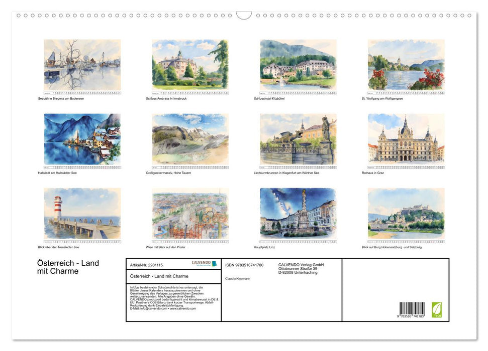 Österreich - Land mit Charme (CALVENDO Wandkalender 2026)