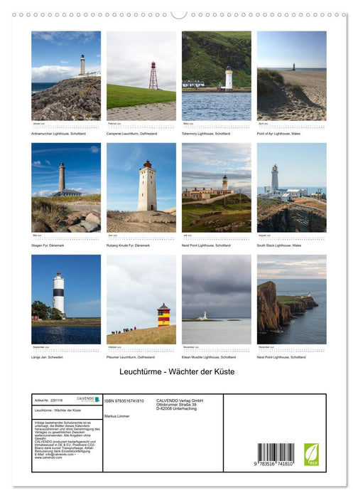 Leuchtürme - Wächter der Küste (CALVENDO Premium Wandkalender 2026)