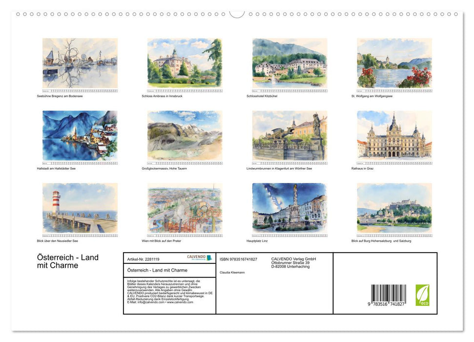 Österreich - Land mit Charme (CALVENDO Premium Wandkalender 2026)