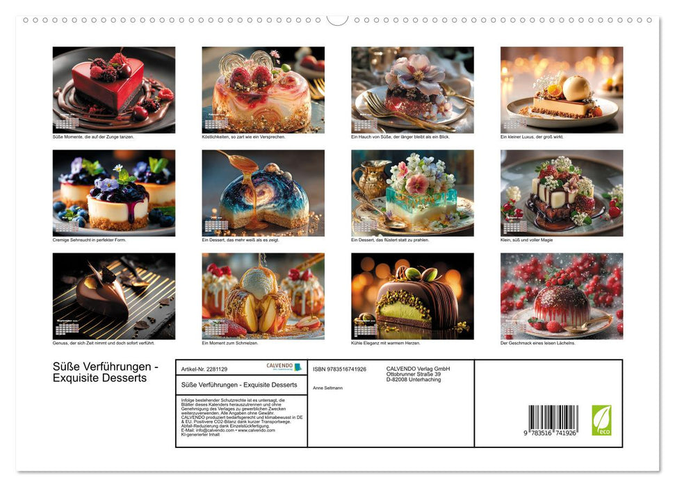 Süße Verführungen - Exquisite Desserts (CALVENDO Premium Wandkalender 2026)