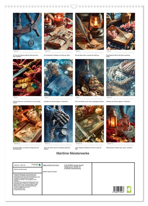 Maritime Meisterwerke (CALVENDO Wandkalender 2026)