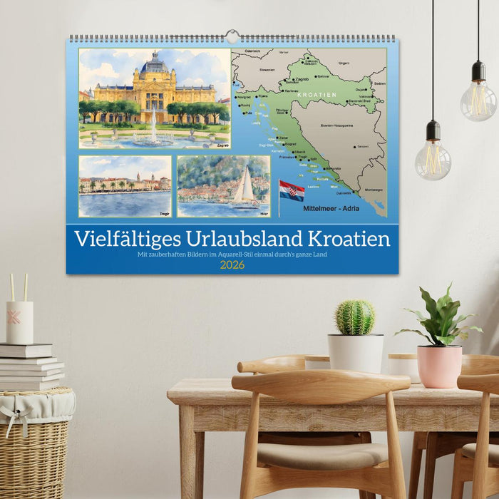 Vielfältiges Urlaubsland Kroatien (CALVENDO Wandkalender 2026)