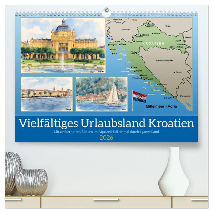 Vielfältiges Urlaubsland Kroatien (CALVENDO Premium Wandkalender 2026)