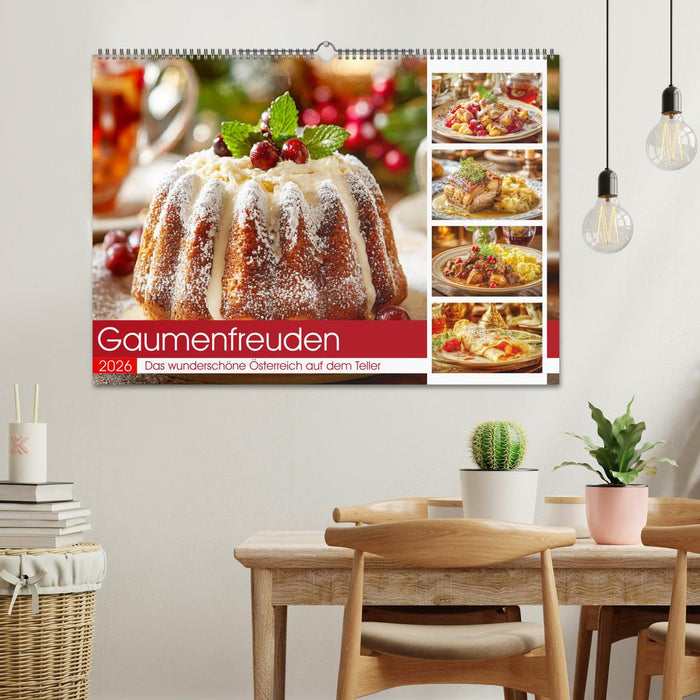 Gaumenfreuden. Das wunderschöne Österreich auf dem Teller (CALVENDO Wandkalender 2026)