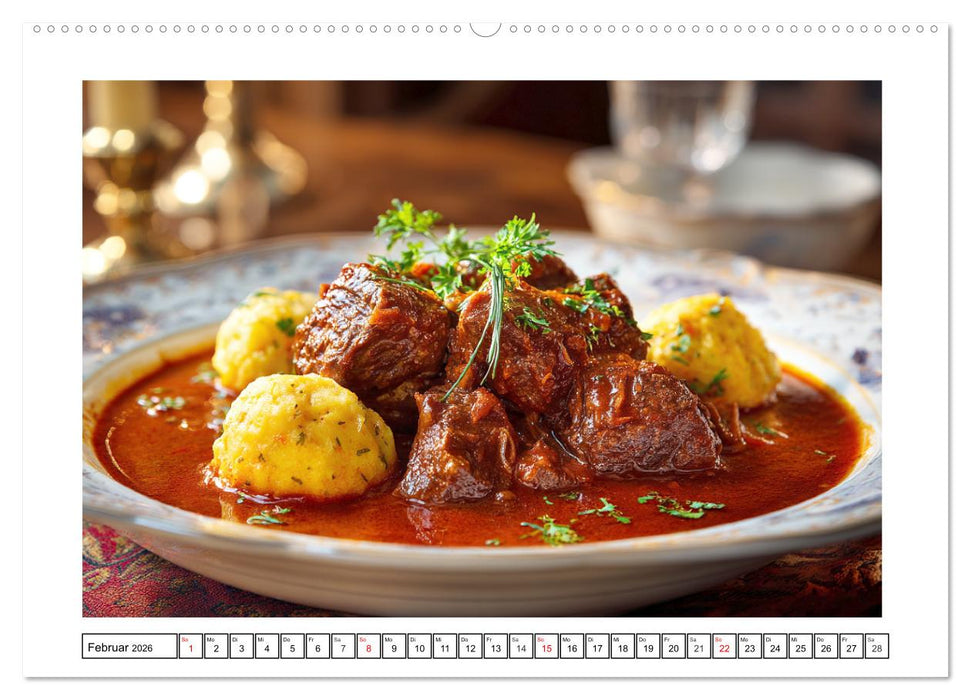 Gaumenfreuden. Das wunderschöne Österreich auf dem Teller (CALVENDO Wandkalender 2026)