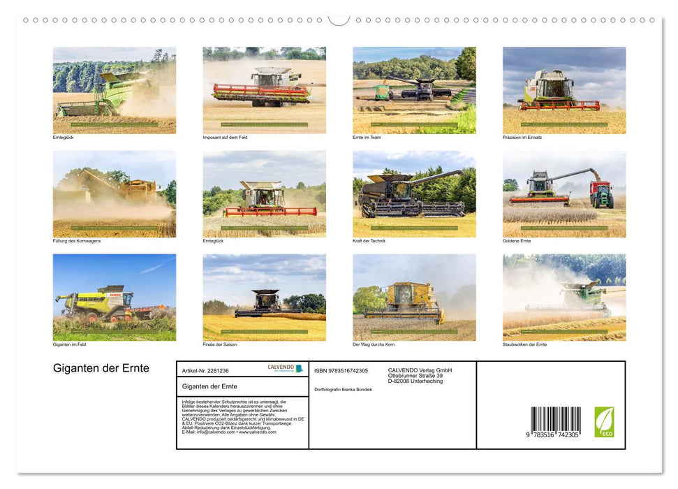 Giganten der Ernte (CALVENDO Premium Wandkalender 2026)