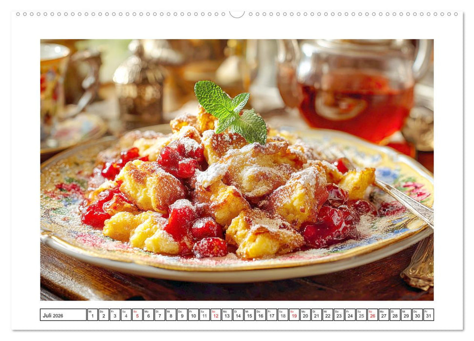 Gaumenfreuden. Das wunderschöne Österreich auf dem Teller (CALVENDO Premium Wandkalender 2026)