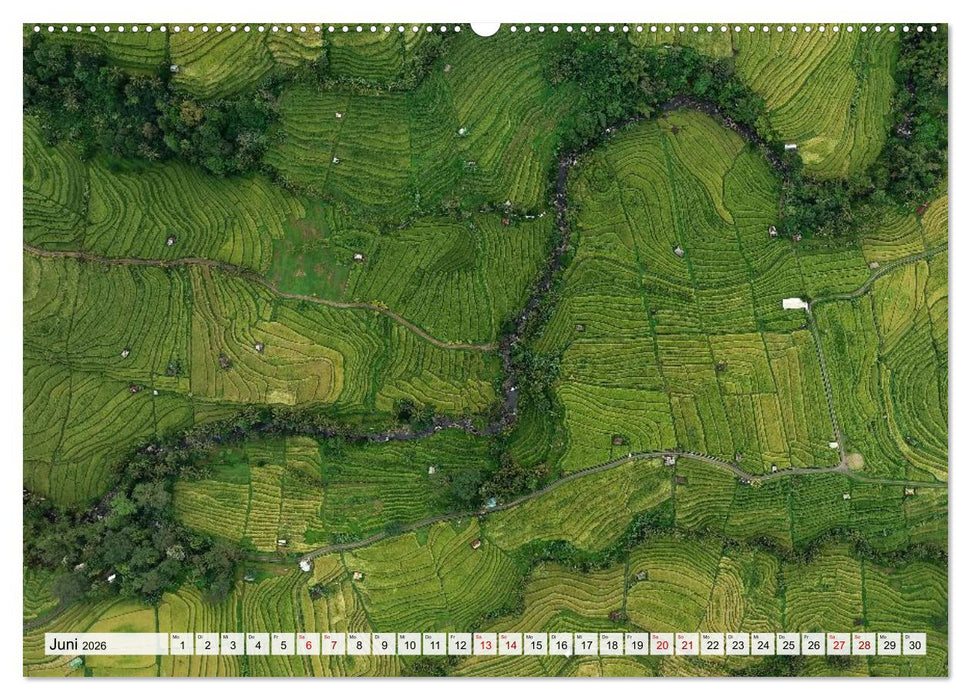 Indonesien von oben - spektakuläre Landschaften aus der Vogelperspektive (CALVENDO Wandkalender 2026)