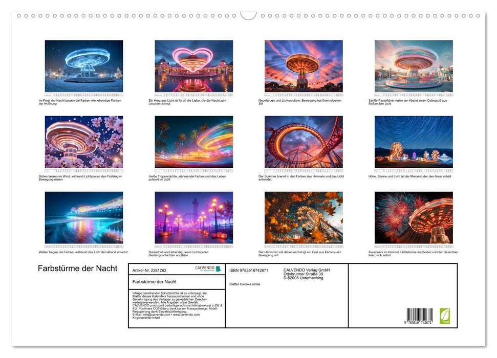 Farbstürme der Nacht (CALVENDO Wandkalender 2026)