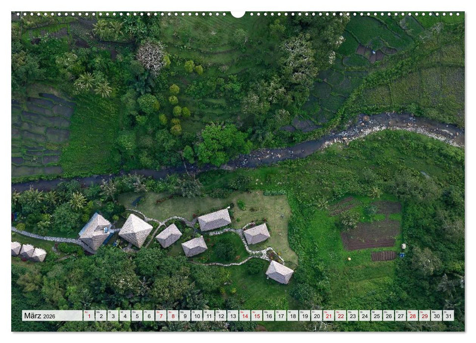 Indonesien von oben - spektakuläre Landschaften aus der Vogelperspektive (CALVENDO Premium Wandkalender 2026)