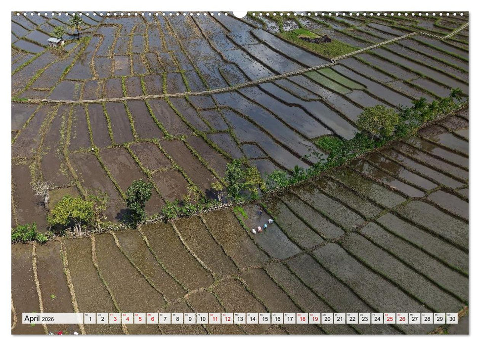 Indonesien von oben - spektakuläre Landschaften aus der Vogelperspektive (CALVENDO Premium Wandkalender 2026)
