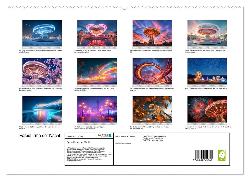 Farbstürme der Nacht (CALVENDO Premium Wandkalender 2026)