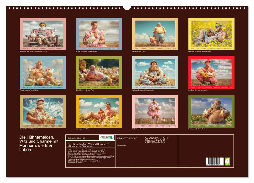 Die Hühnerhelden. Witz und Charme mit Männern, die Eier haben (CALVENDO Wandkalender 2026)