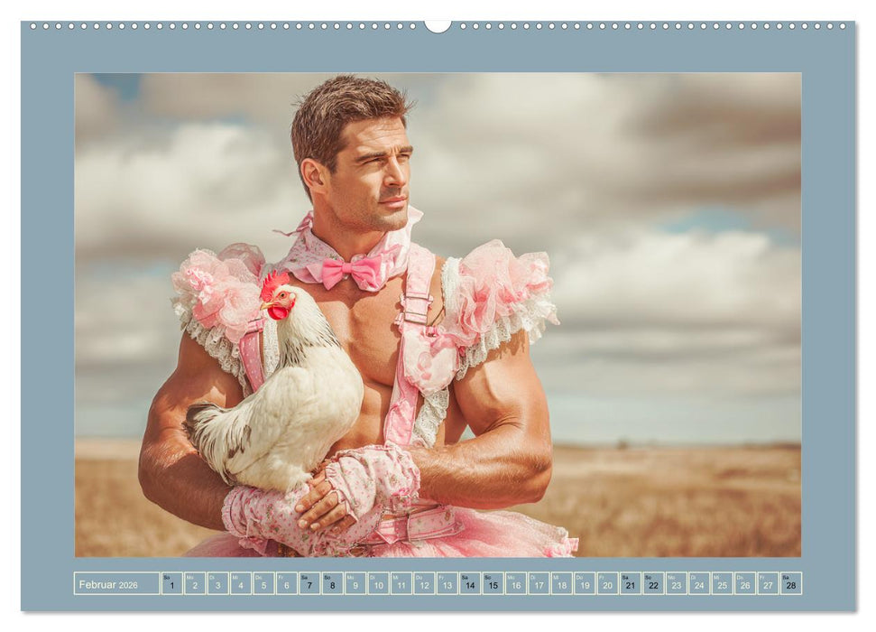 Die Hühnerhelden. Witz und Charme mit Männern, die Eier haben (CALVENDO Wandkalender 2026)
