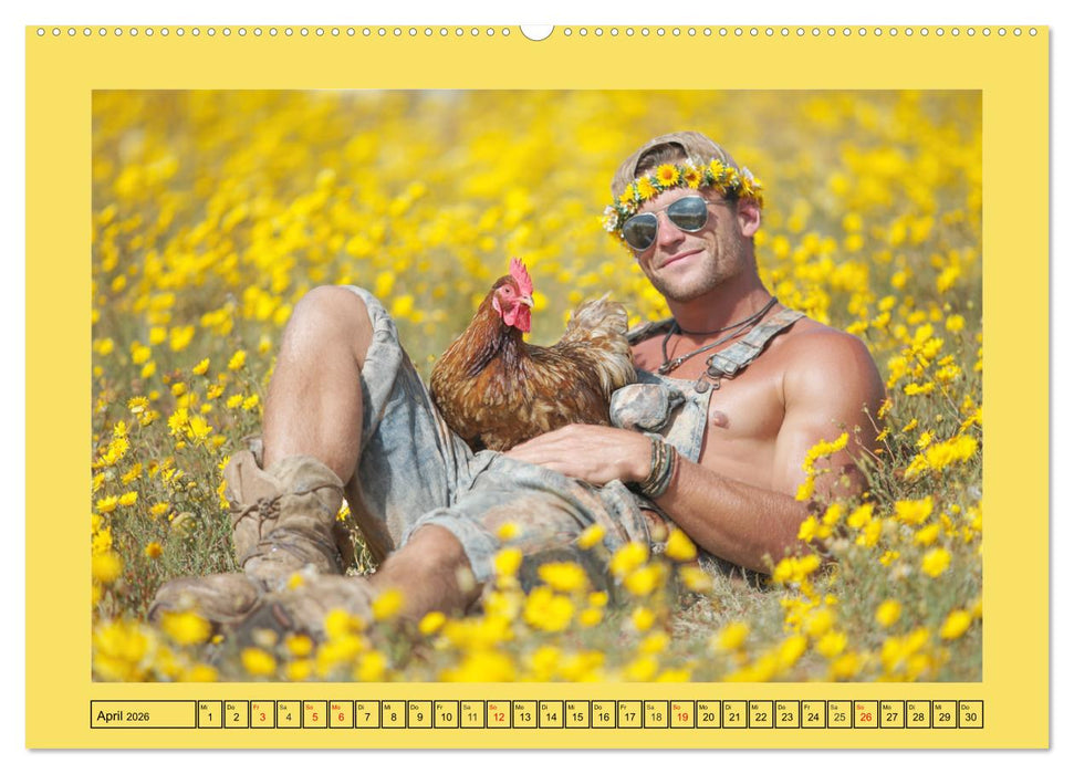 Die Hühnerhelden. Witz und Charme mit Männern, die Eier haben (CALVENDO Wandkalender 2026)