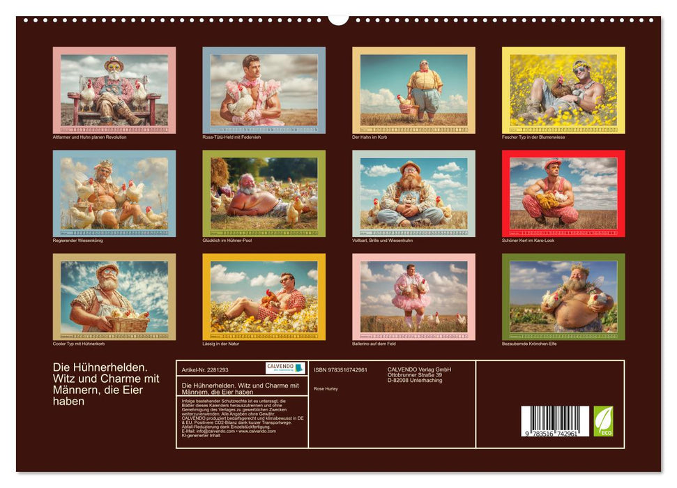 Die Hühnerhelden. Witz und Charme mit Männern, die Eier haben (CALVENDO Premium Wandkalender 2026)