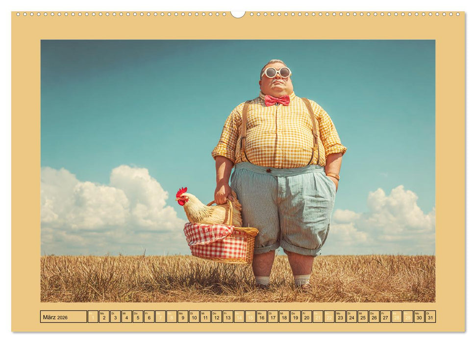 Die Hühnerhelden. Witz und Charme mit Männern, die Eier haben (CALVENDO Premium Wandkalender 2026)