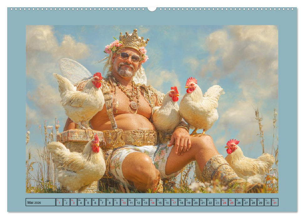Die Hühnerhelden. Witz und Charme mit Männern, die Eier haben (CALVENDO Premium Wandkalender 2026)
