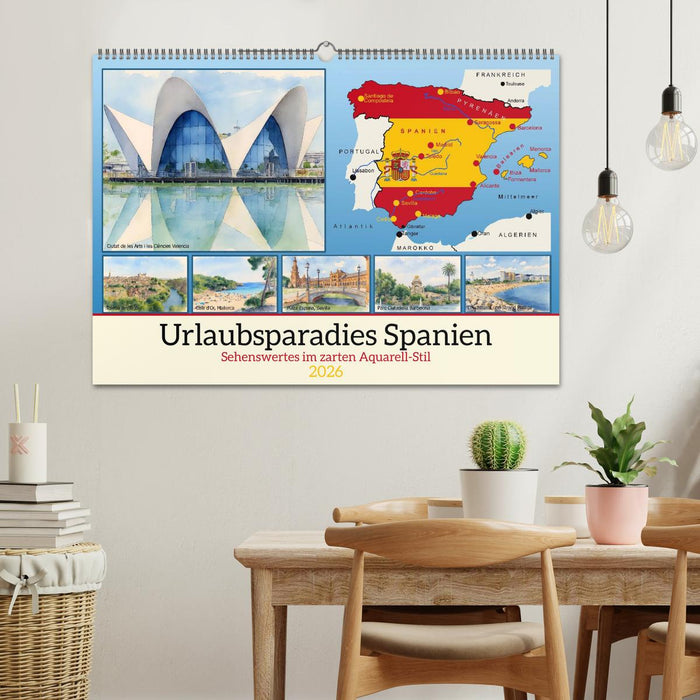Urlaubsparadies Spanien (CALVENDO Wandkalender 2026)
