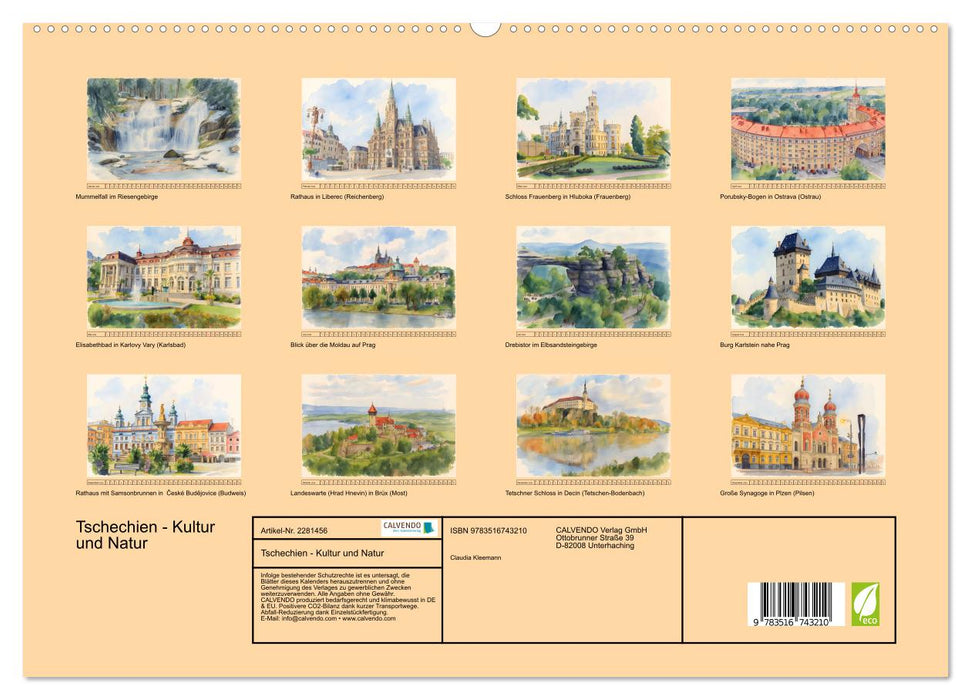 Tschechien - Kultur und Natur (CALVENDO Premium Wandkalender 2026)