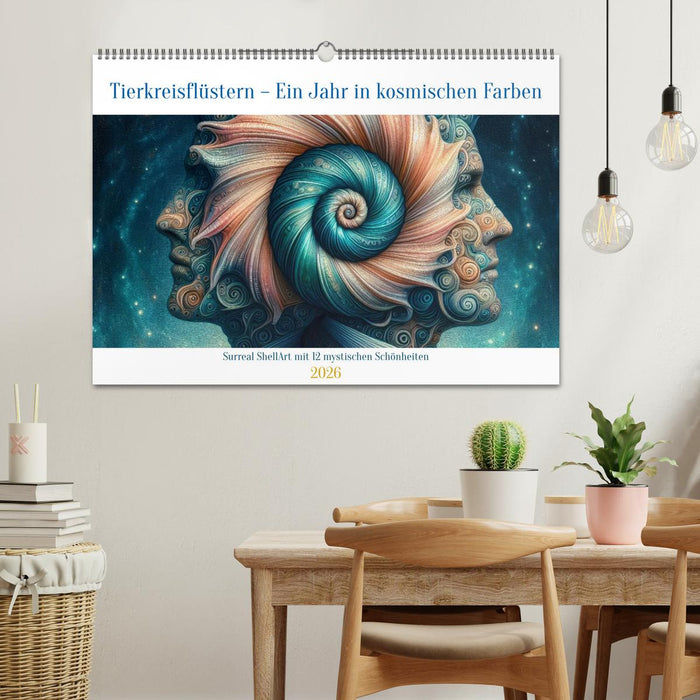 Tierkreisflüstern – Ein Jahr in kosmischen Farben (CALVENDO Wandkalender 2026)