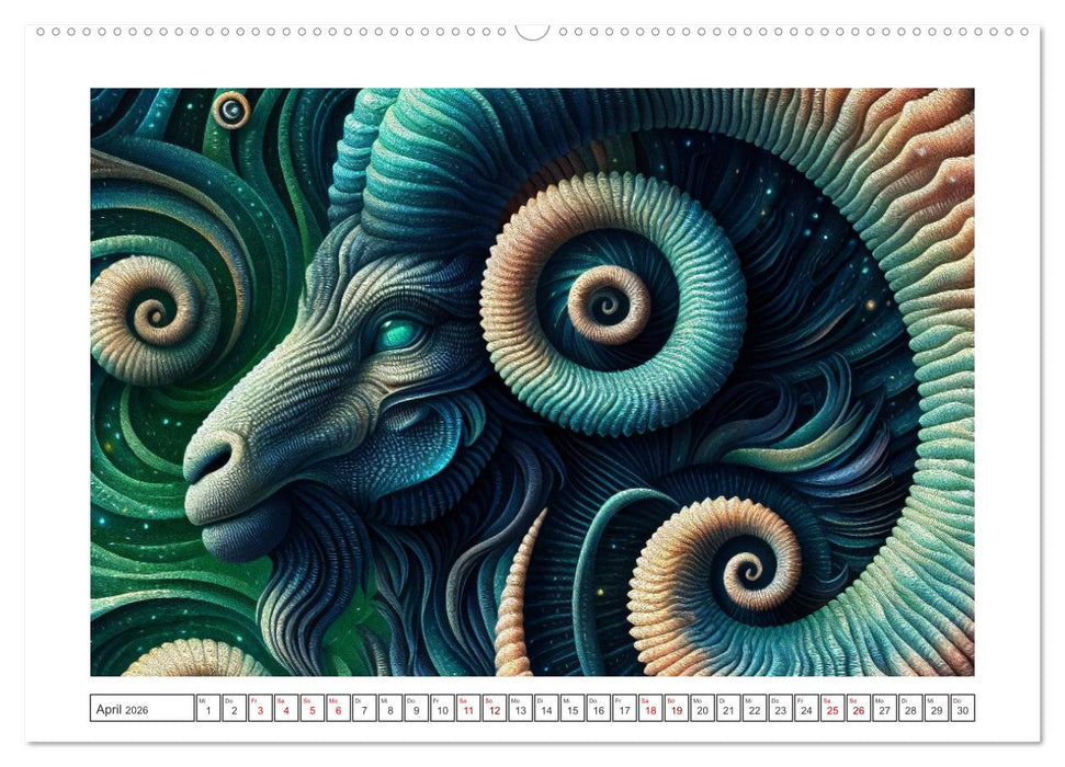 Tierkreisflüstern – Ein Jahr in kosmischen Farben (CALVENDO Wandkalender 2026)