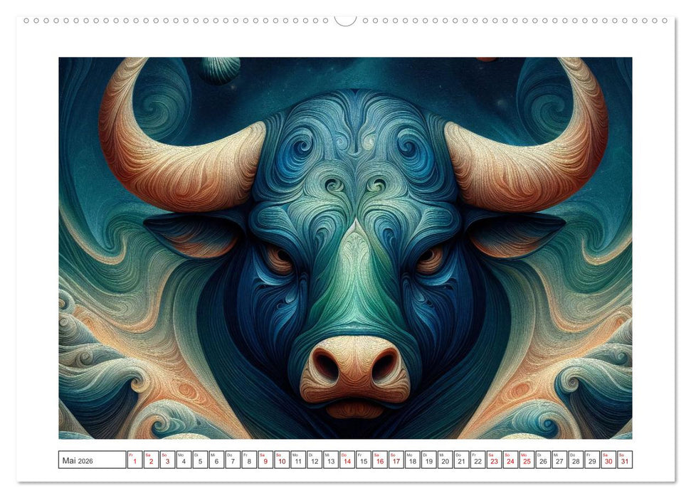 Tierkreisflüstern – Ein Jahr in kosmischen Farben (CALVENDO Wandkalender 2026)