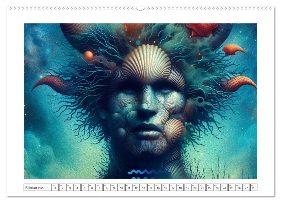 Tierkreisflüstern – Ein Jahr in kosmischen Farben (CALVENDO Premium Wandkalender 2026)