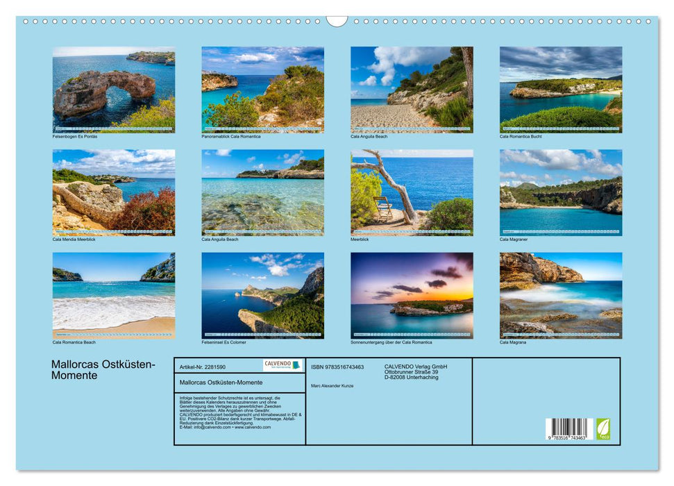 Mallorcas Ostküsten-Momente (CALVENDO Wandkalender 2026)