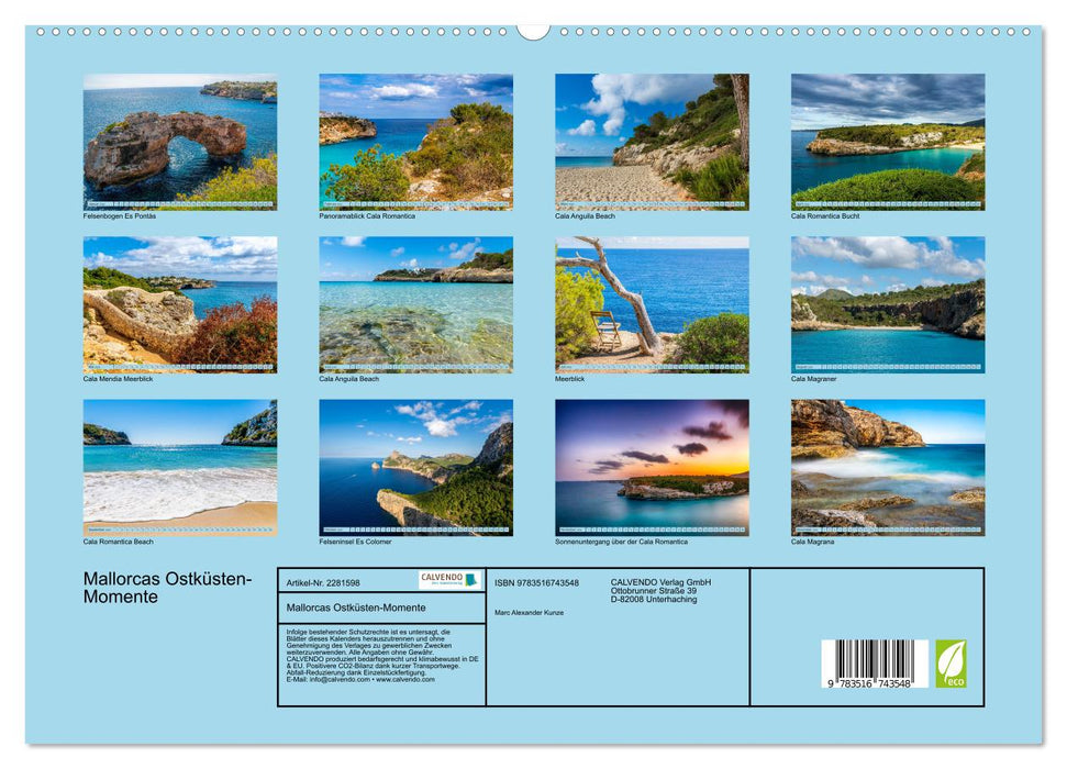 Mallorcas Ostküsten-Momente (CALVENDO Premium Wandkalender 2026)